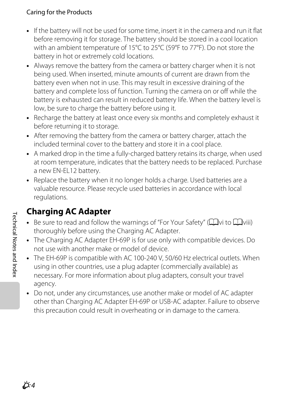 Charging ac adapter, R “charging ac adapter, F4) bef | Nikon P310 User Manual | Page 224 / 244