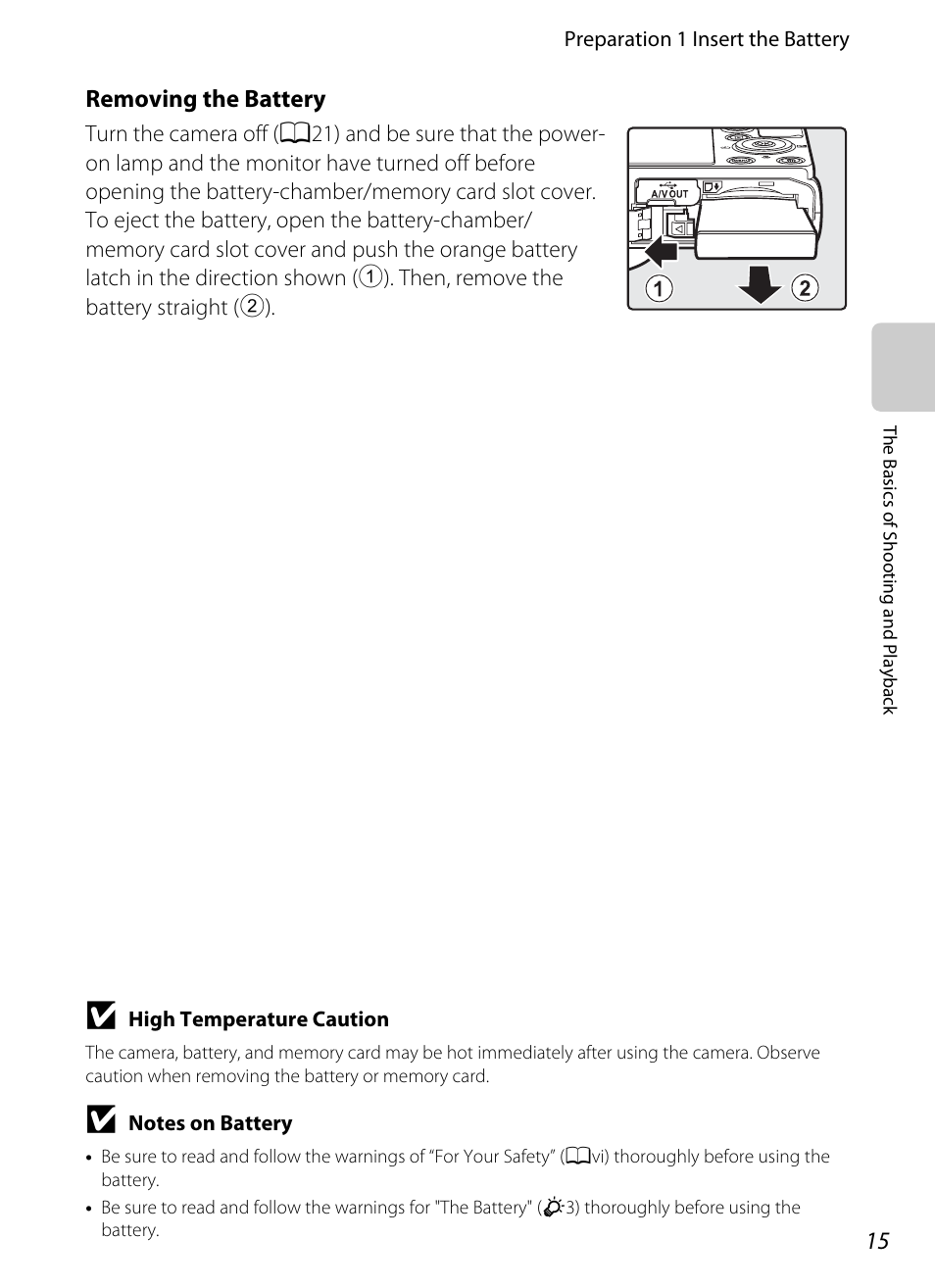 Removing the battery | Nikon P310 User Manual | Page 33 / 244