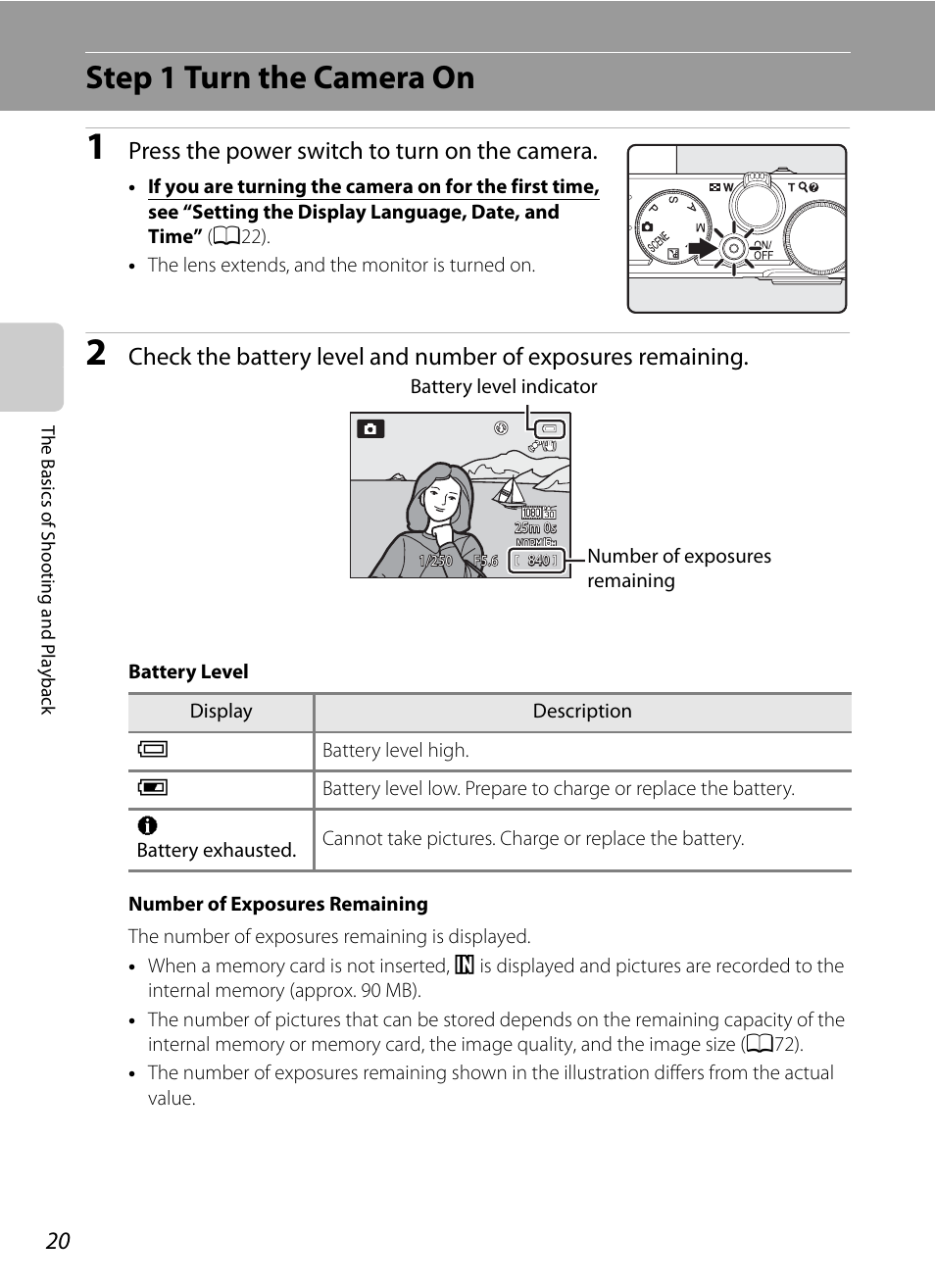 Step 1 turn the camera on, Press the power switch to turn on the camera | Nikon P310 User Manual | Page 38 / 244