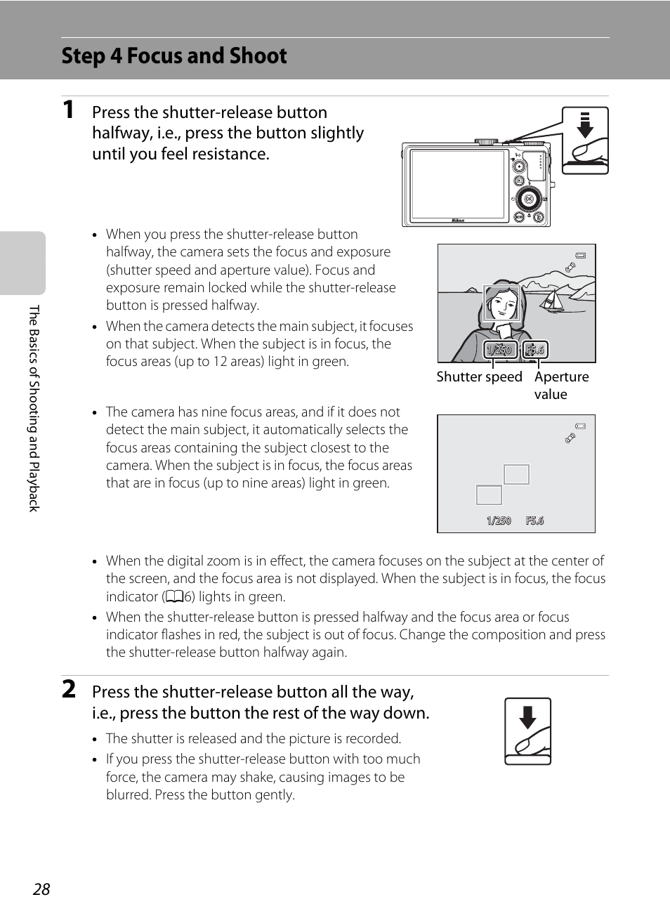 Step 4 focus and shoot | Nikon P310 User Manual | Page 46 / 244