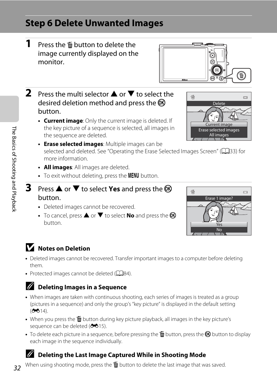 Step 6 delete unwanted images | Nikon P310 User Manual | Page 50 / 244