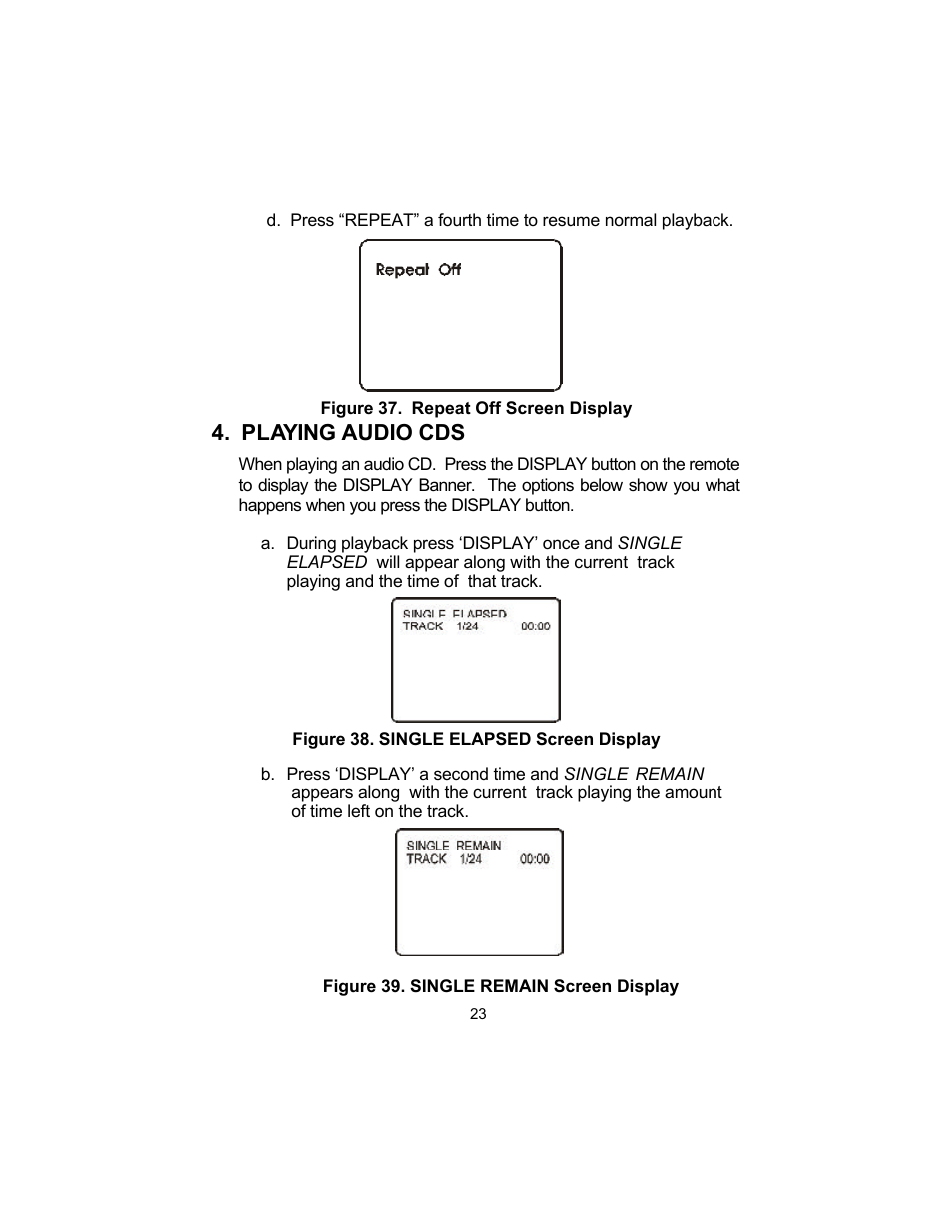 Playing audio cds | Audiovox D1705 User Manual | Page 23 / 33