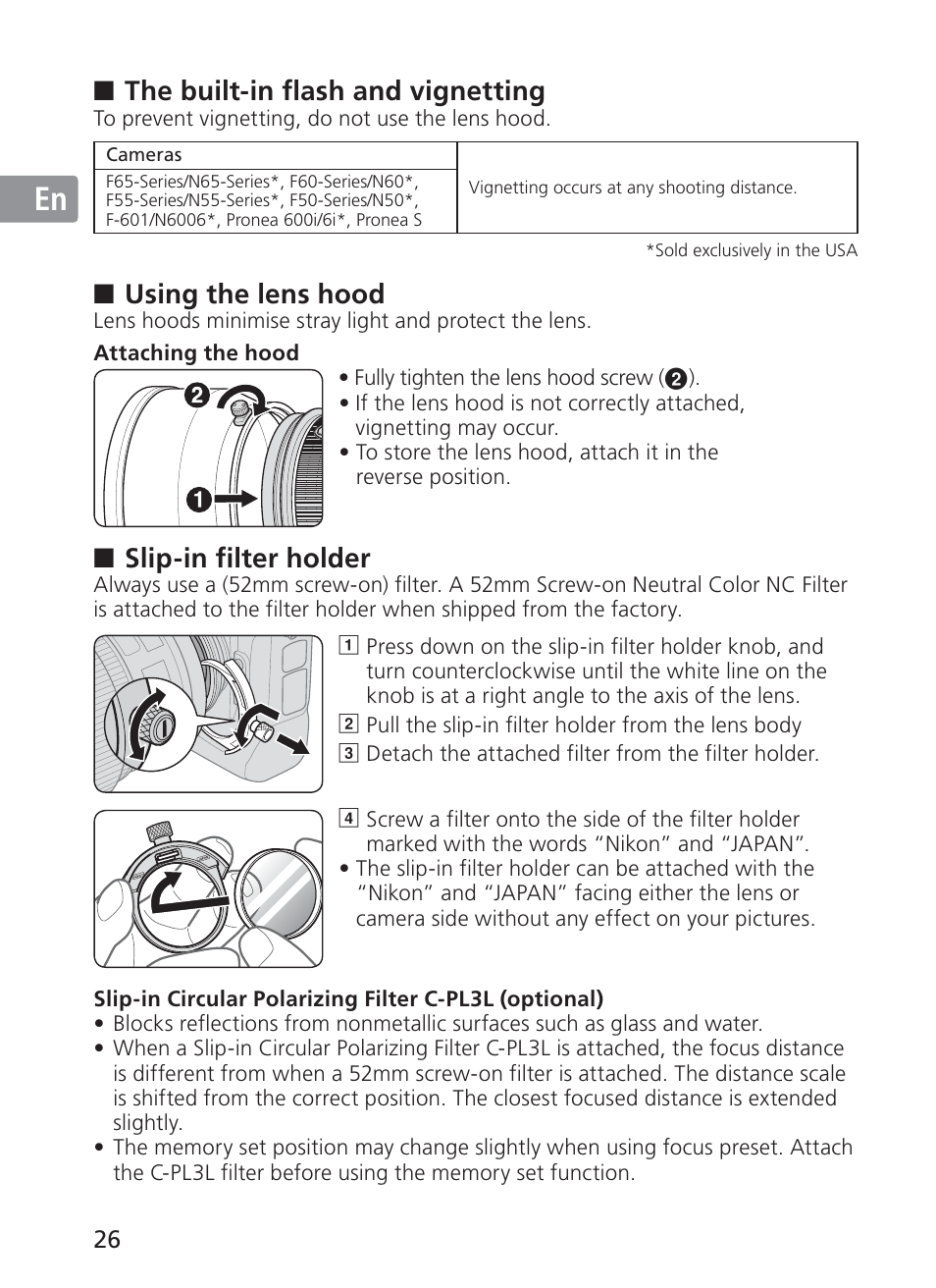 Jp en de fr es se ru nl it ck ch kr | Nikon AF-S VR II 200mm f-2G ED User Manual | Page 26 / 228