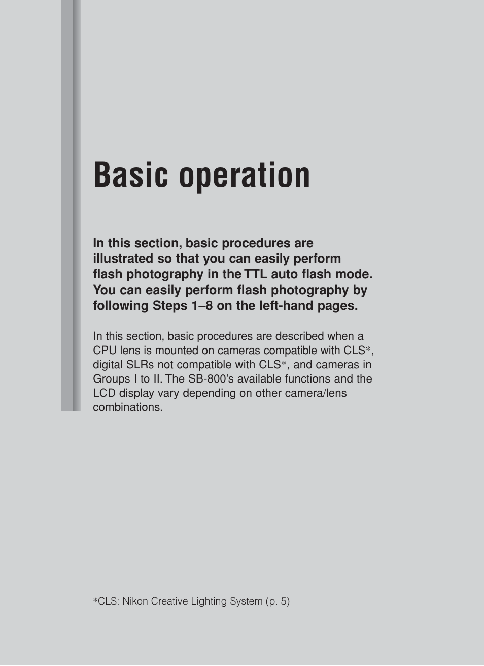 Basic operation | Nikon Speedlite SB-800 User Manual | Page 23 / 132