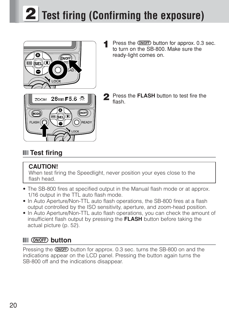 Test firing (confirming the exposure) | Nikon Speedlite SB-800 User Manual | Page 26 / 132