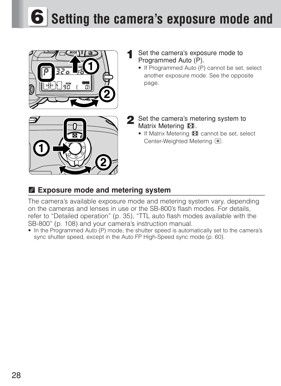 Setting the camera’s exposure mode and | Nikon Speedlite SB-800 User Manual | Page 34 / 132