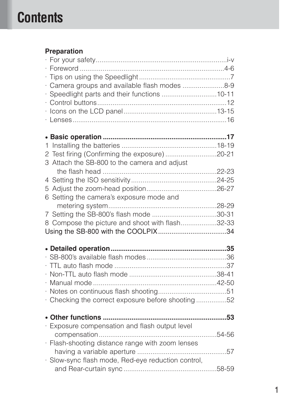 Nikon Speedlite SB-800 User Manual | Page 7 / 132