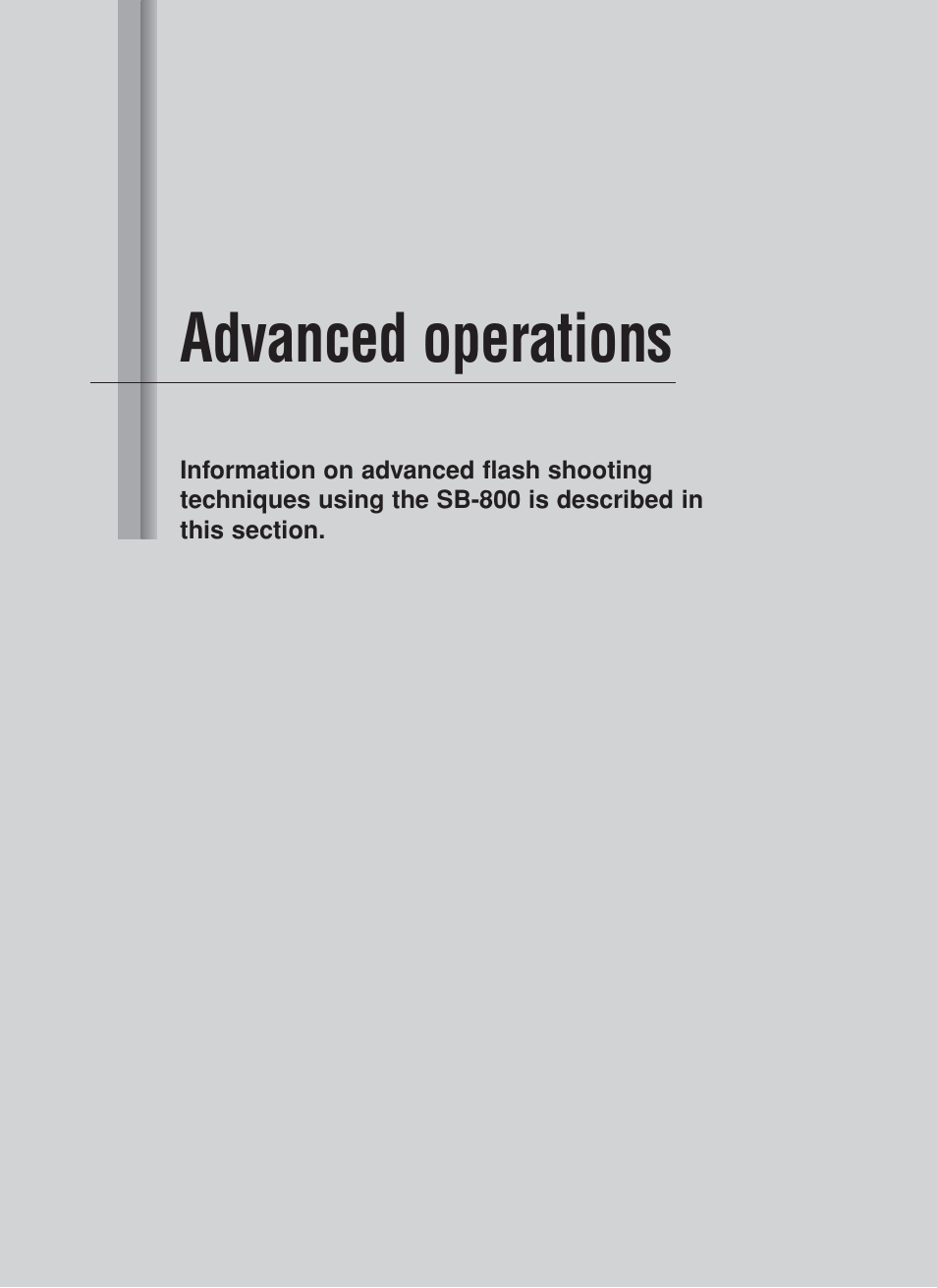 Advanced operations | Nikon Speedlite SB-800 User Manual | Page 77 / 132