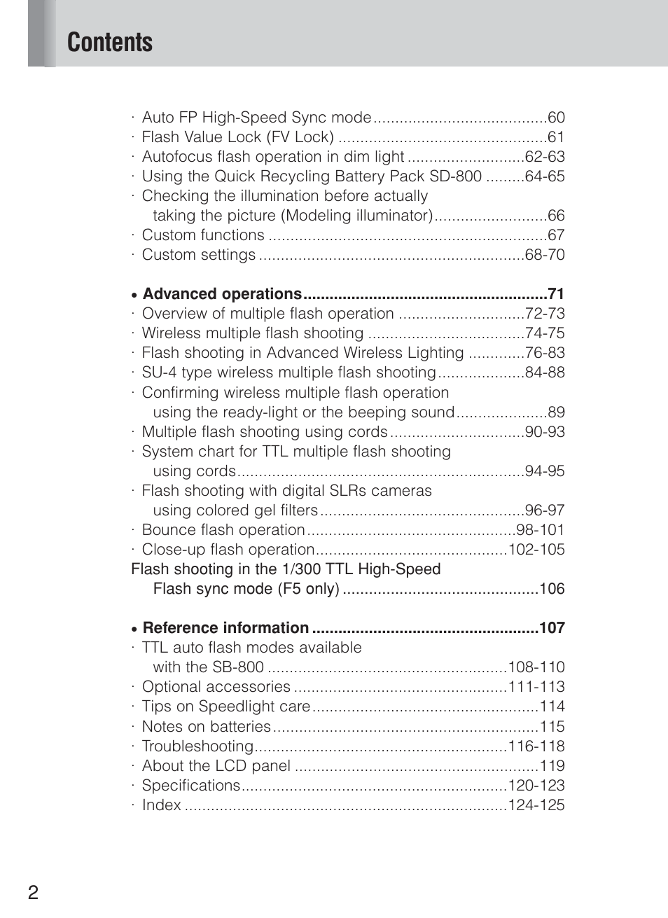 Nikon Speedlite SB-800 User Manual | Page 8 / 132