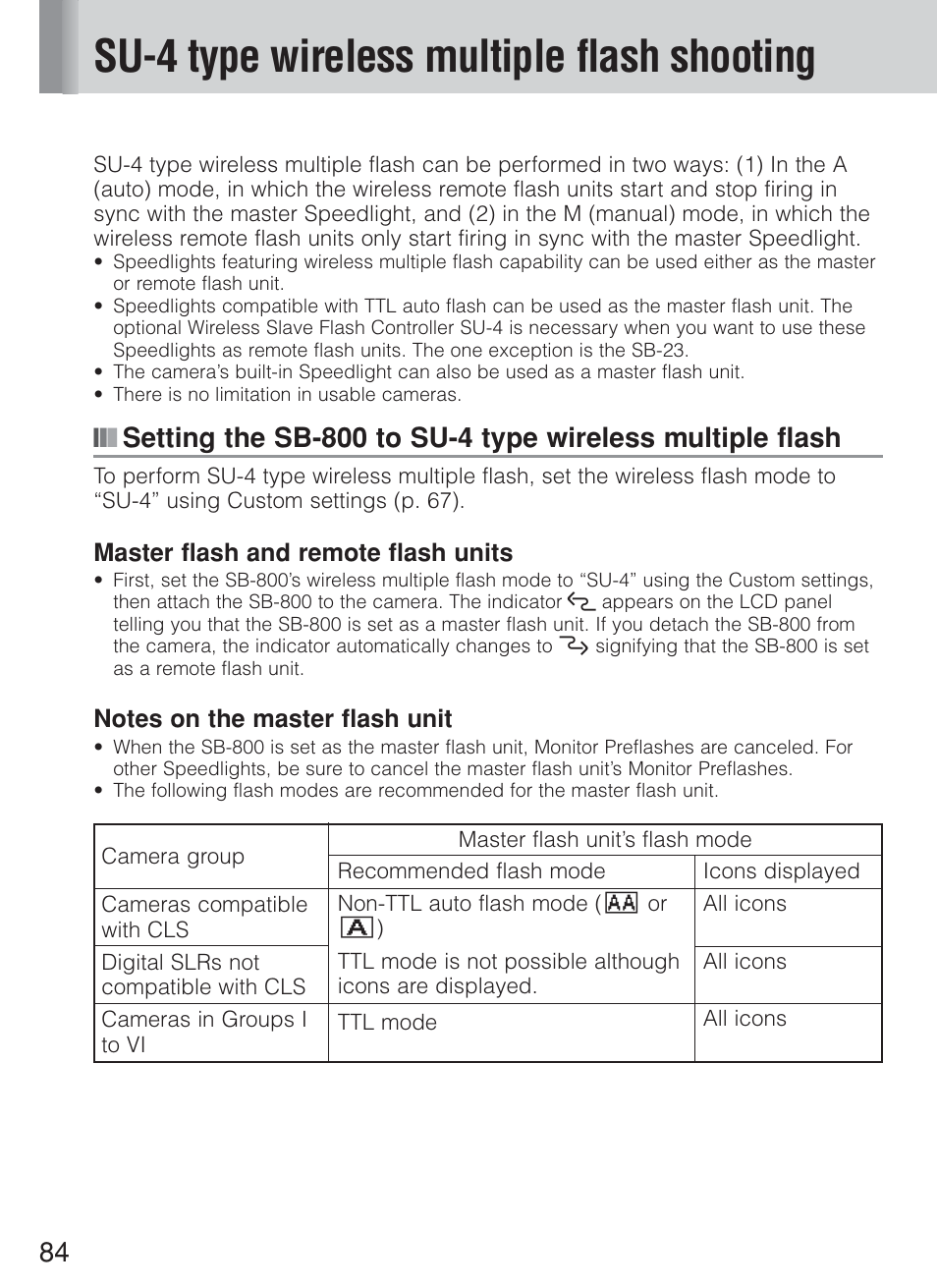 Su-4 type wireless multiple flash shooting | Nikon Speedlite SB-800 User Manual | Page 90 / 132