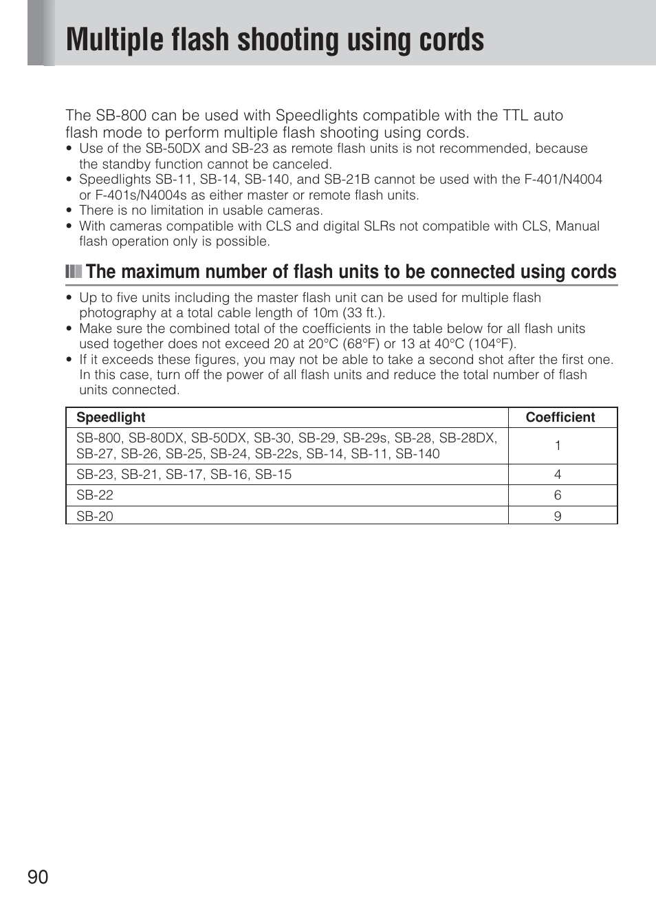 Multiple flash shooting using cords | Nikon Speedlite SB-800 User Manual | Page 96 / 132