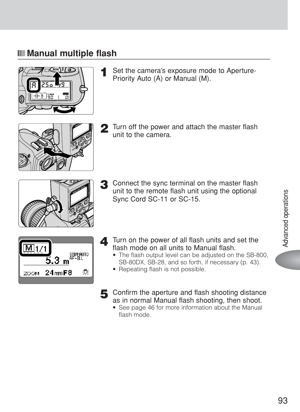 93 ■ ■ ■ manual multiple flash | Nikon Speedlite SB-800 User Manual | Page 99 / 132