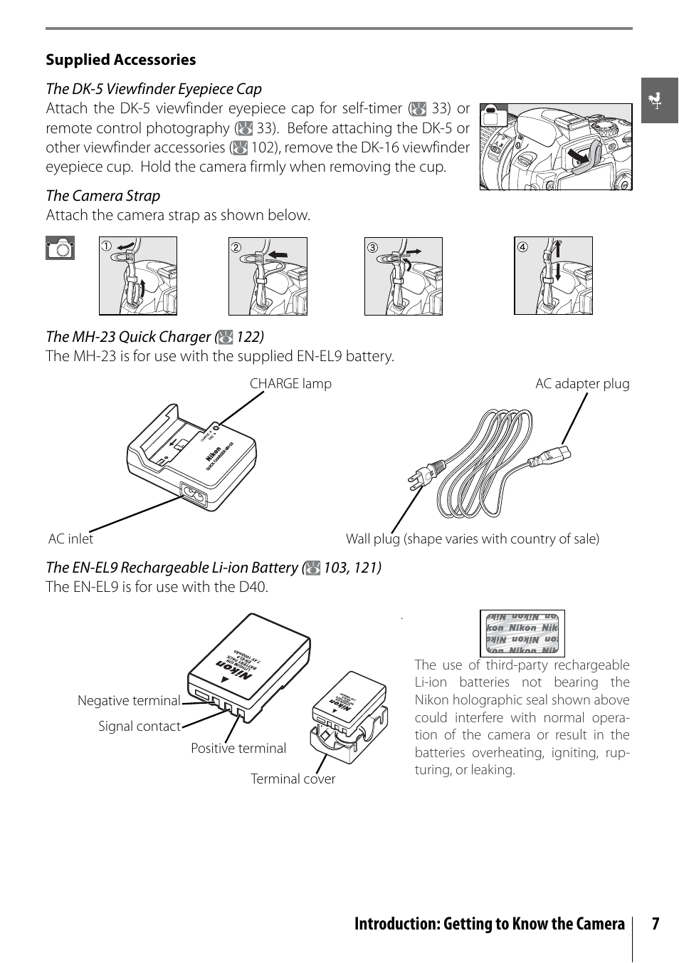 Introduction: getting to know the camera 7 | Nikon D40 User Manual | Page 19 / 139