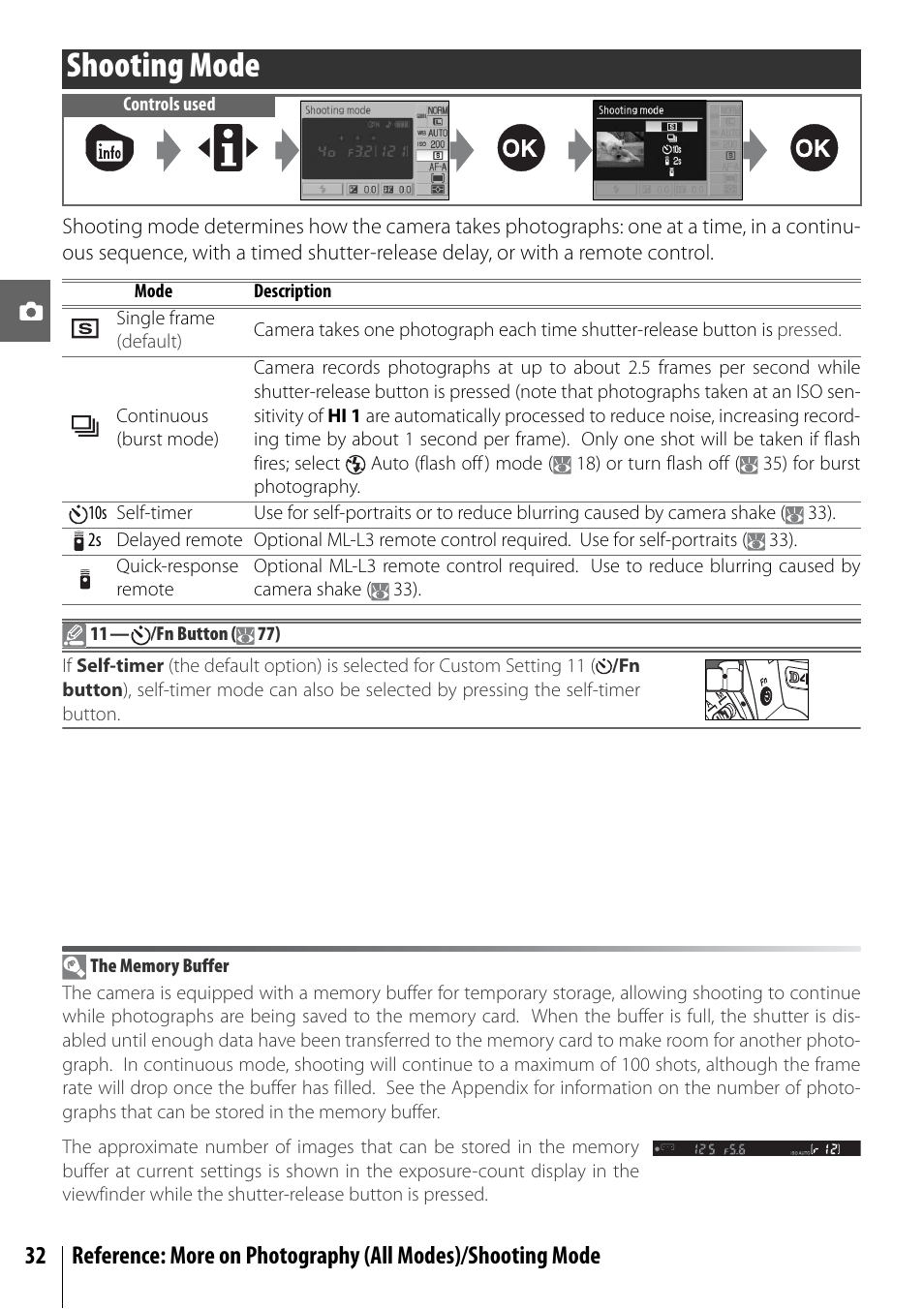 Shooting mode | Nikon D40 User Manual | Page 44 / 139