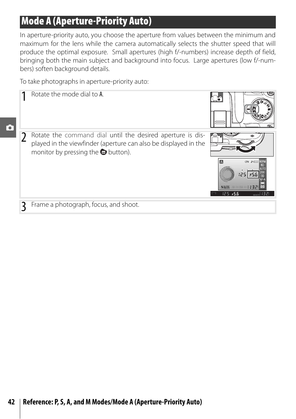 Mode a (aperture-priority auto) | Nikon D40 User Manual | Page 54 / 139