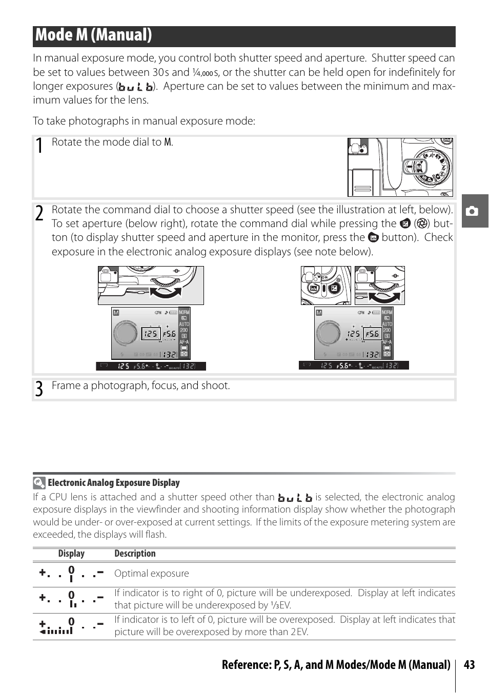 Mode m (manual) | Nikon D40 User Manual | Page 55 / 139