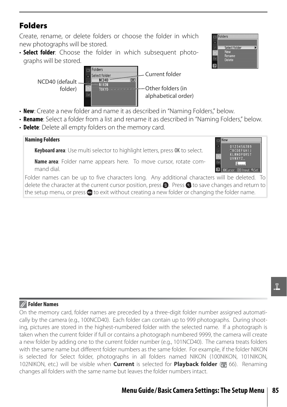 Folders | Nikon D40 User Manual | Page 97 / 139