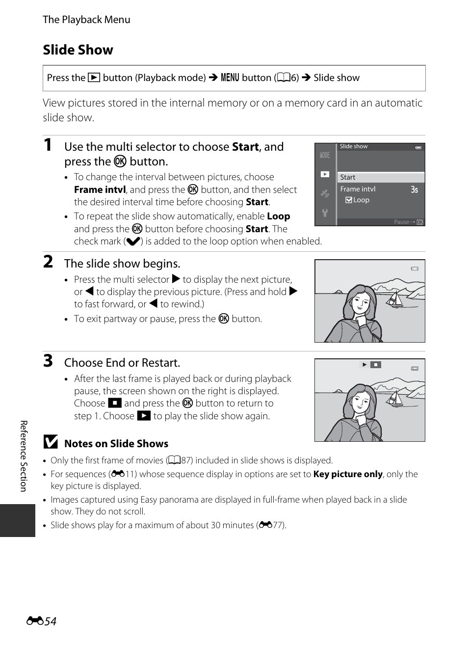 Slide show | Nikon S9400 - S9500 User Manual | Page 174 / 252