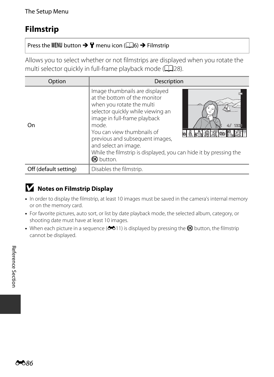 Filmstrip, E 86 | Nikon S9400 - S9500 User Manual | Page 206 / 252