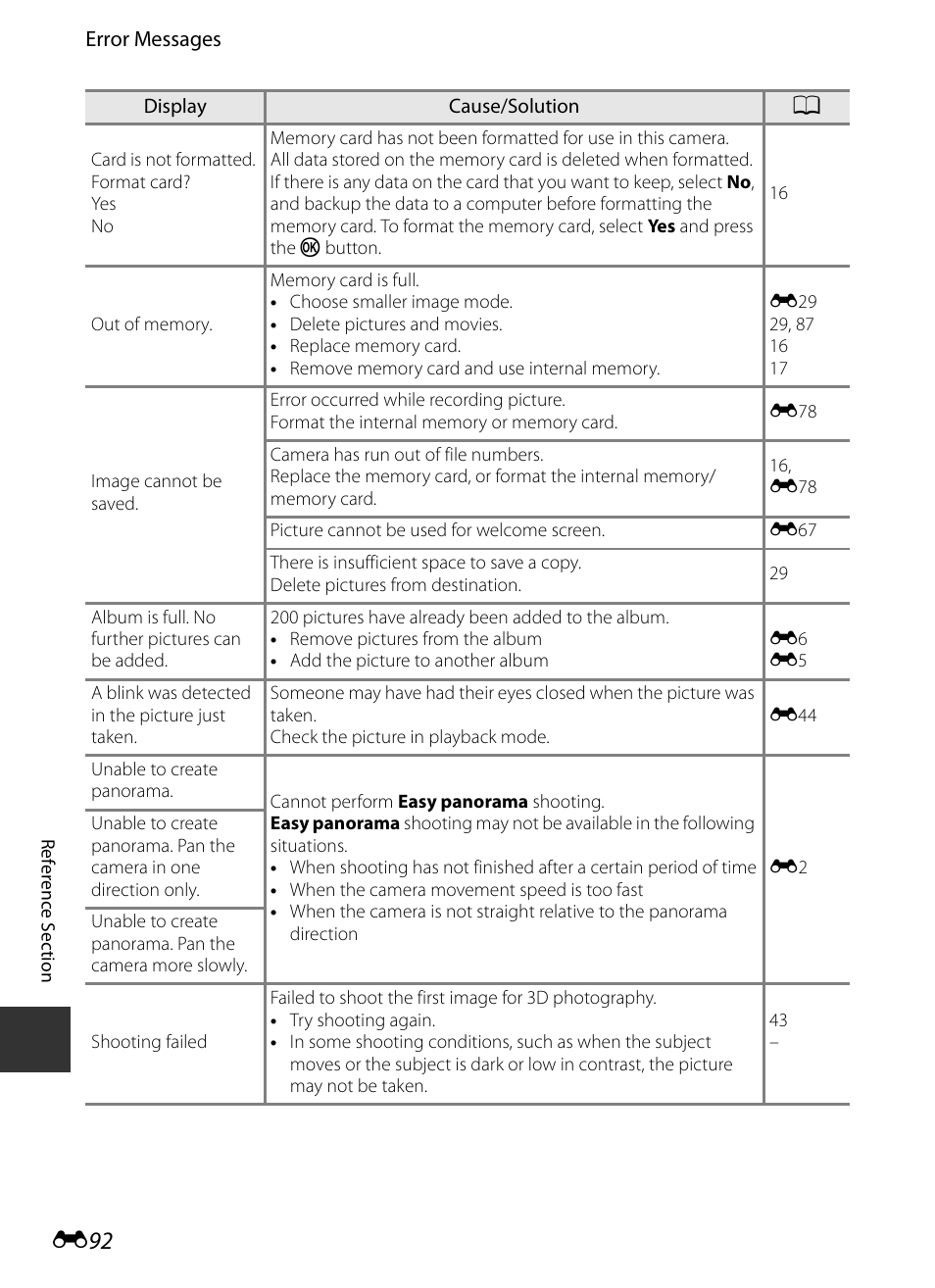 E 92 | Nikon S9400 - S9500 User Manual | Page 212 / 252