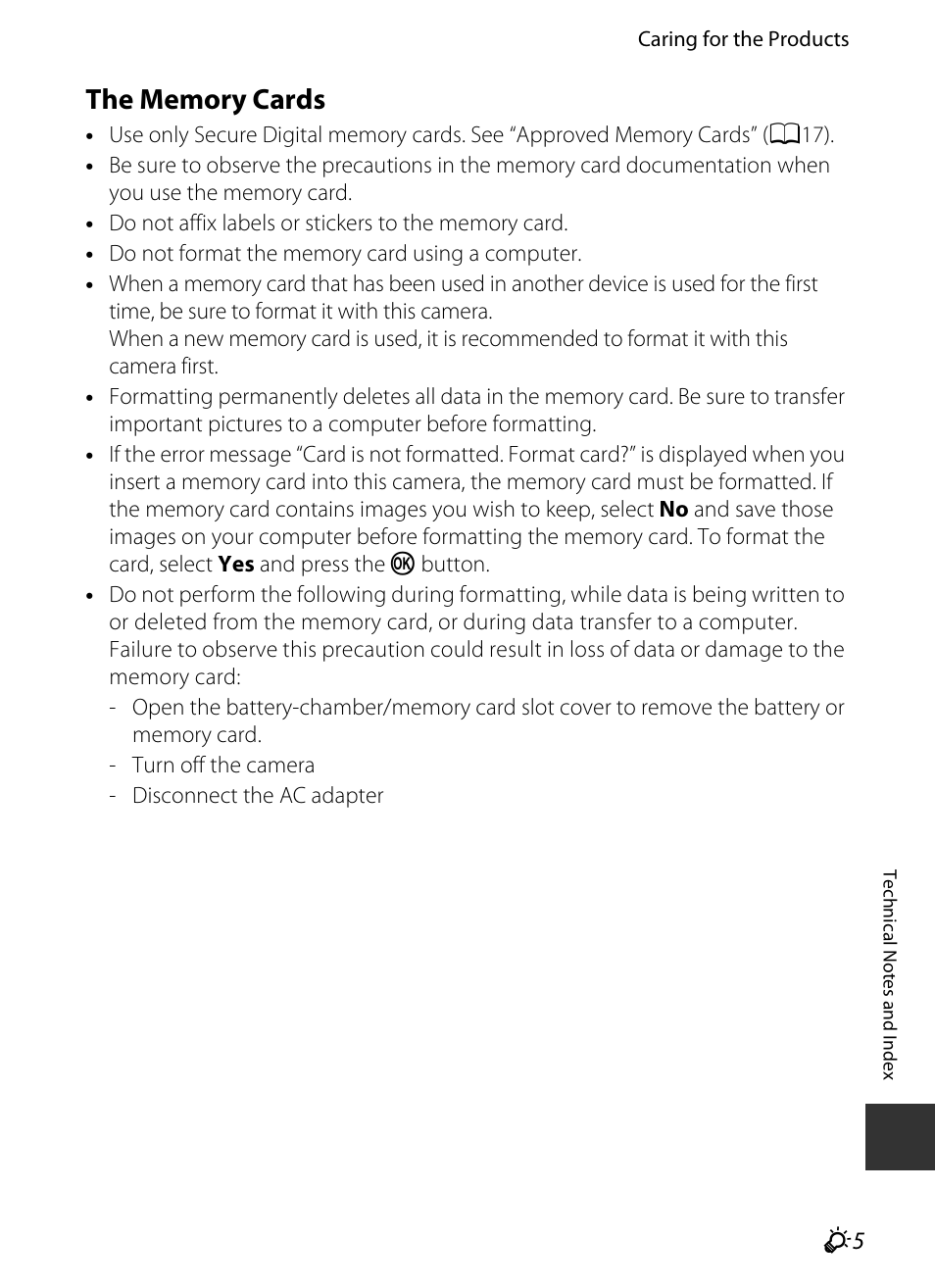 The memory cards | Nikon S9400 - S9500 User Manual | Page 225 / 252