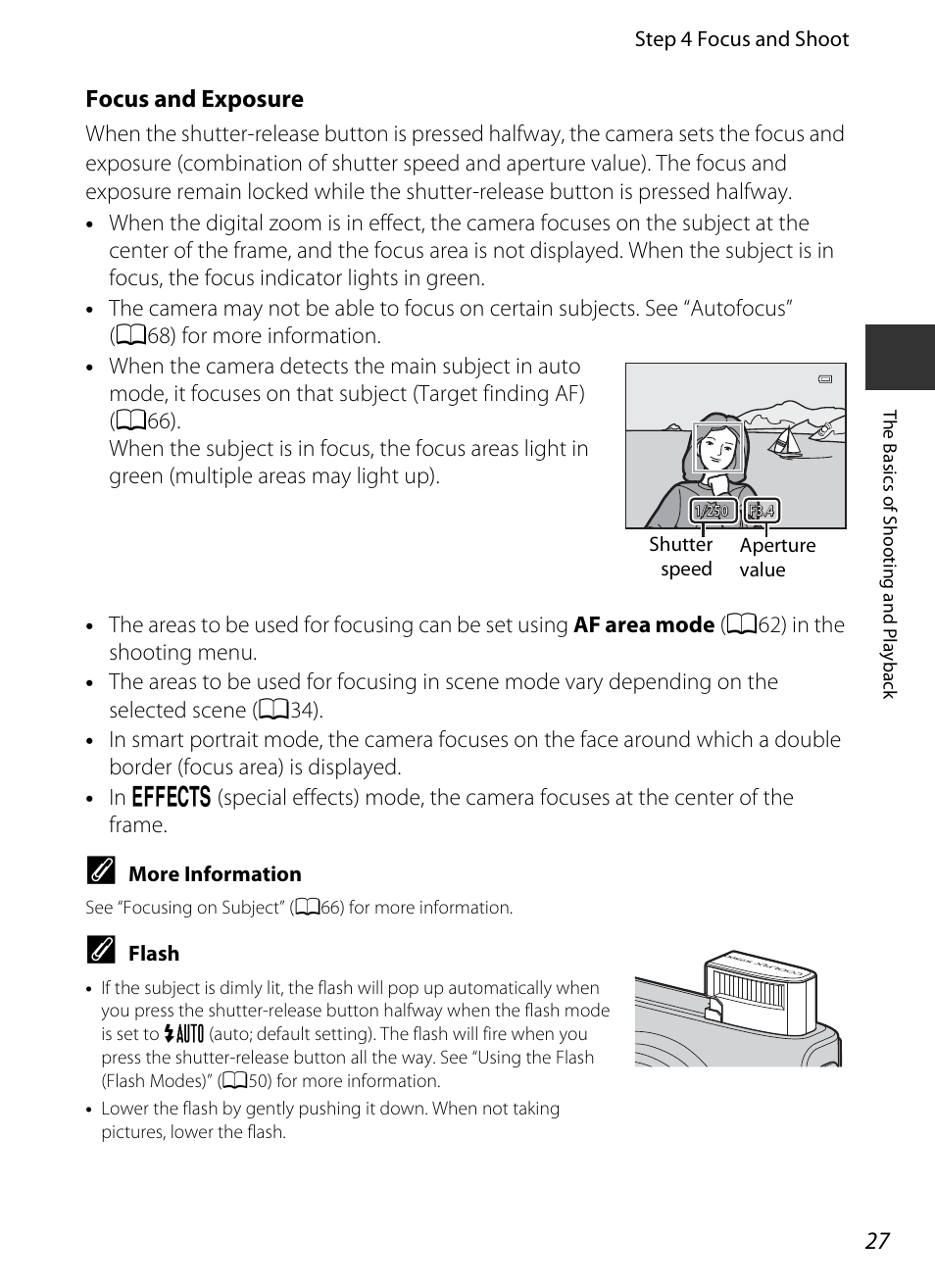 Focus and exposure, A27) for | Nikon S9400 - S9500 User Manual | Page 49 / 252