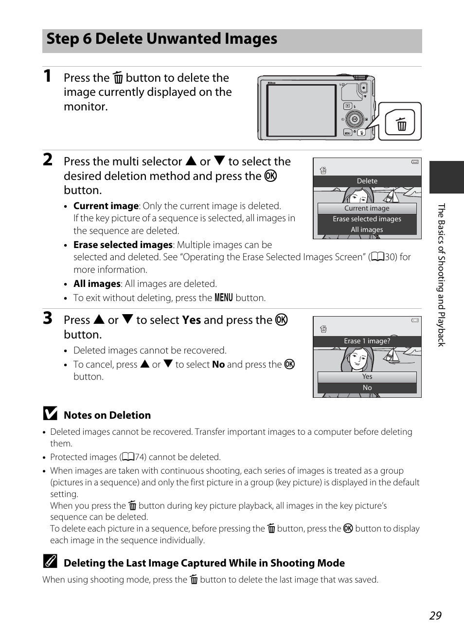 Step 6 delete unwanted images | Nikon S9400 - S9500 User Manual | Page 51 / 252