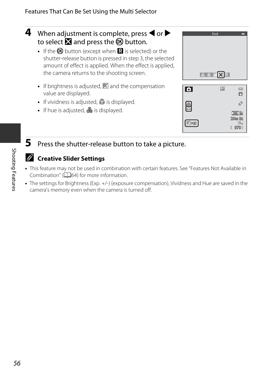 Press the shutter-release button to take a picture | Nikon S9400 - S9500 User Manual | Page 78 / 252