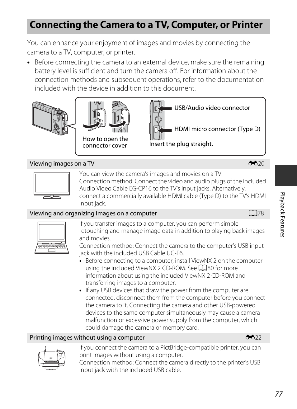 A77, 98) | Nikon S9400 - S9500 User Manual | Page 99 / 252