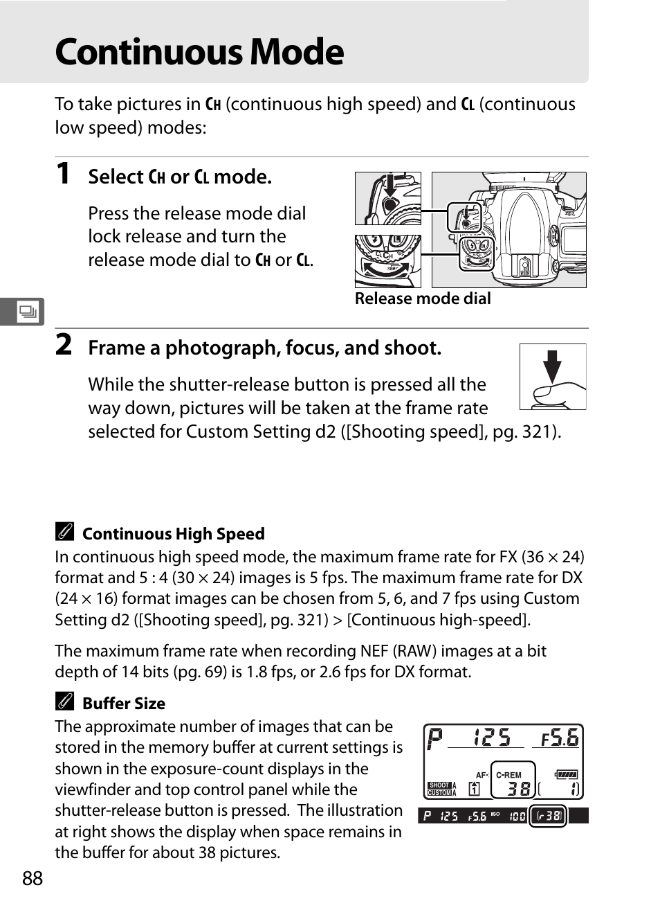 Continuous mode | Nikon D3X User Manual | Page 114 / 476