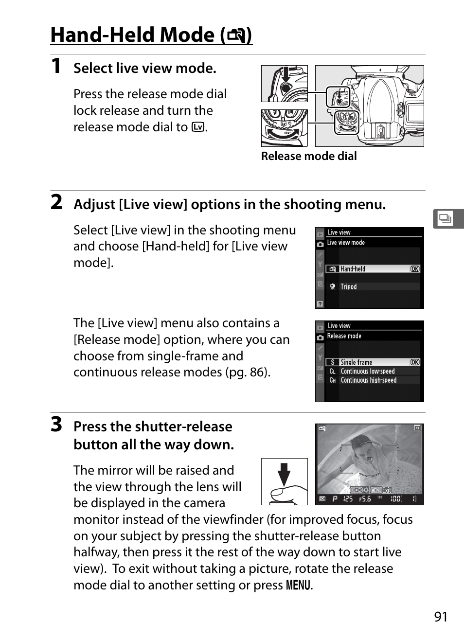 Hand-held mode ( g ) | Nikon D3X User Manual | Page 117 / 476