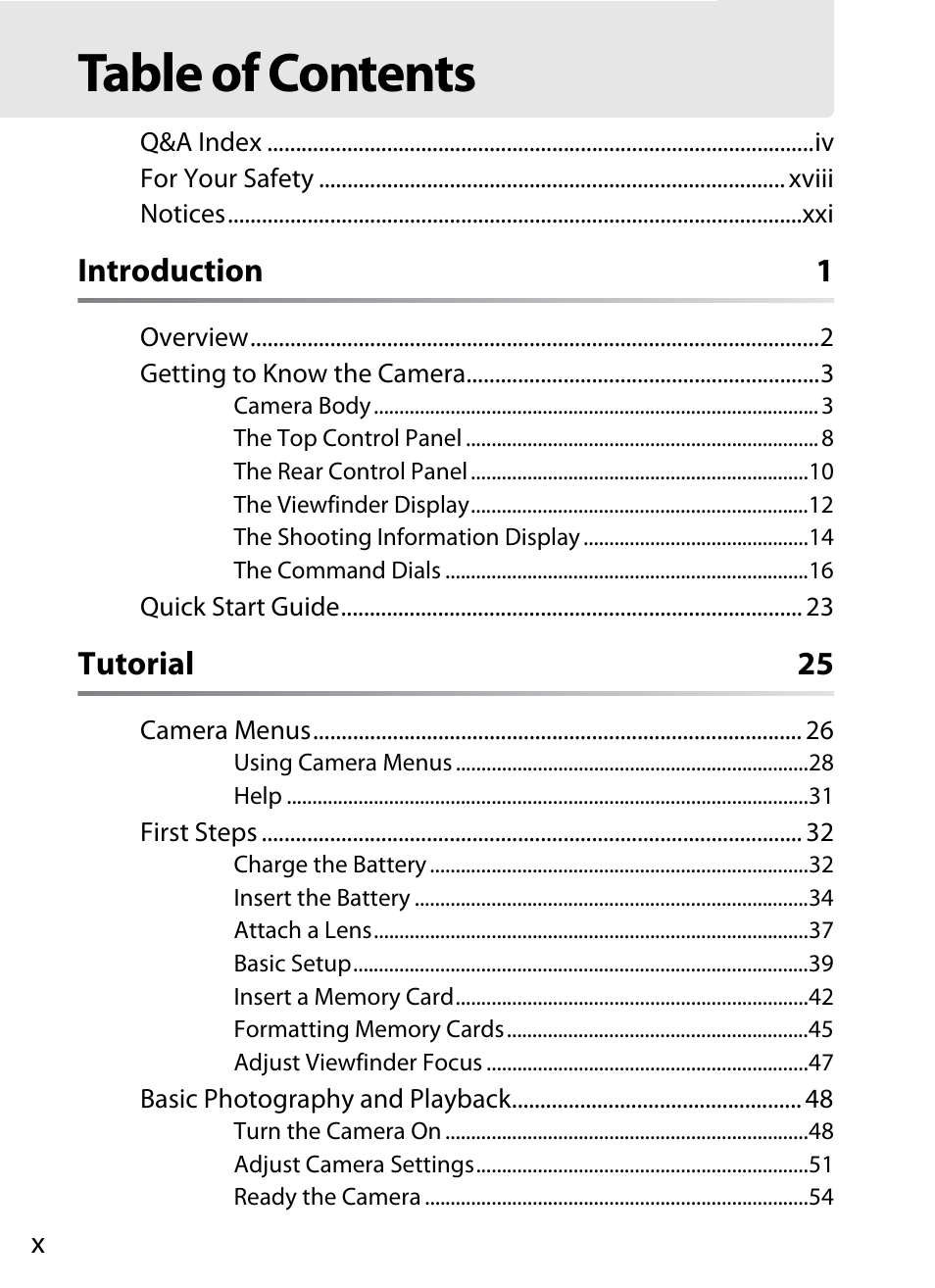 Nikon D3X User Manual | Page 12 / 476