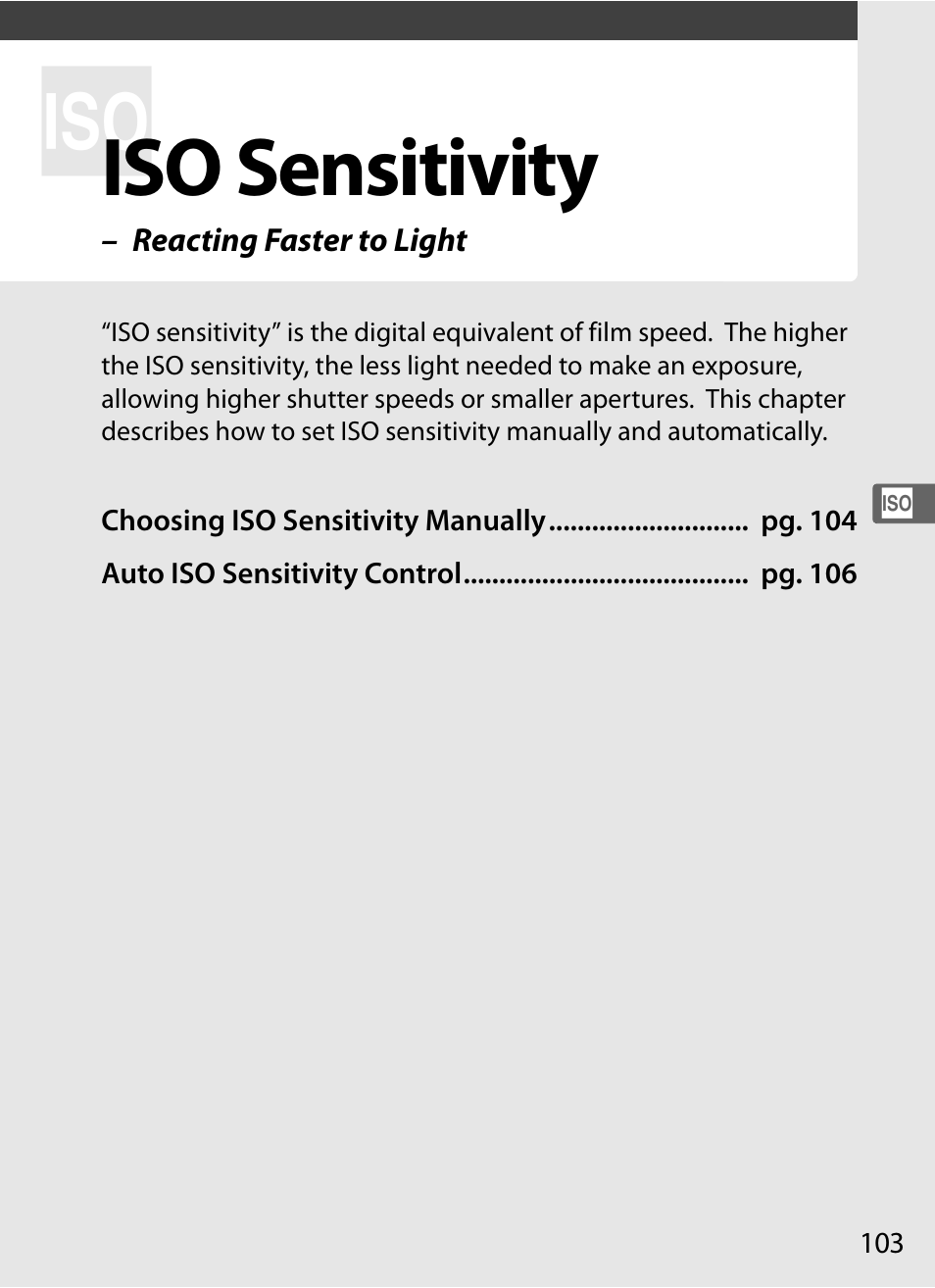 Iso sensitivity | Nikon D3X User Manual | Page 129 / 476