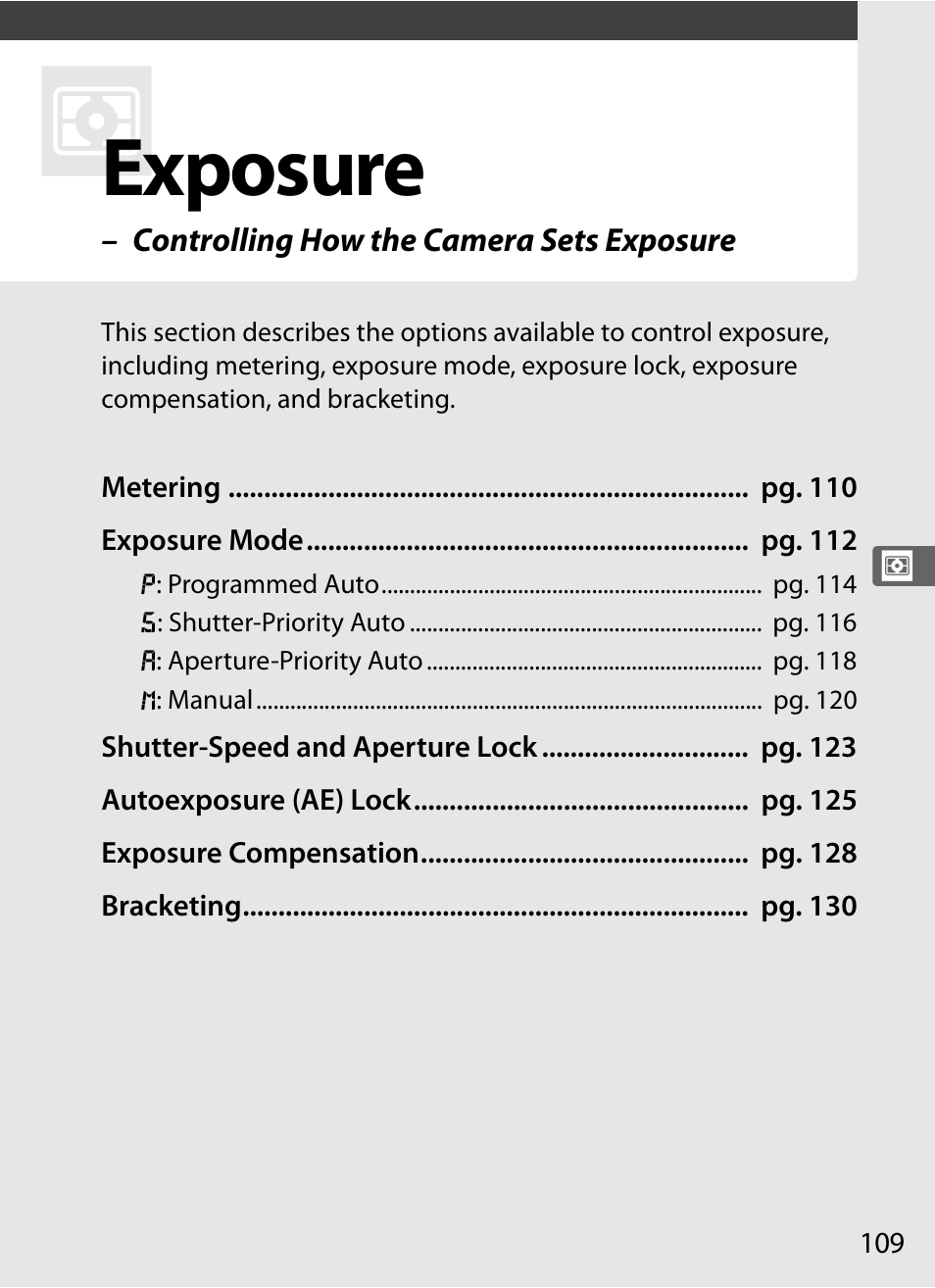 Exposure | Nikon D3X User Manual | Page 135 / 476