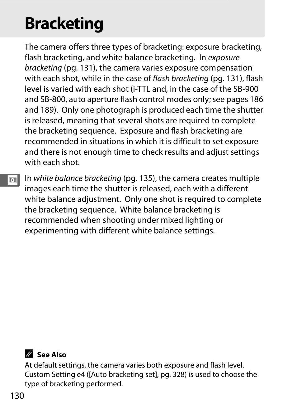 Bracketing | Nikon D3X User Manual | Page 156 / 476