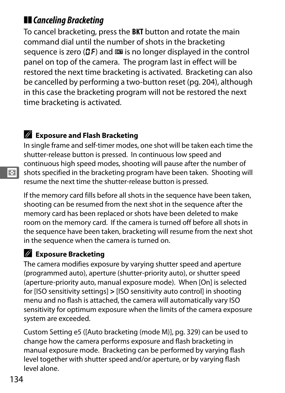 Canceling bracketing | Nikon D3X User Manual | Page 160 / 476