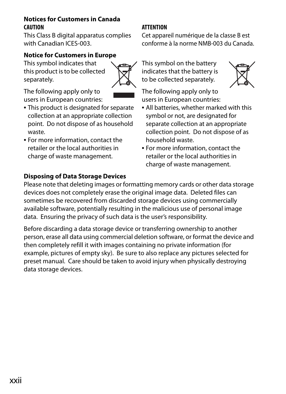 Xxii | Nikon D3X User Manual | Page 24 / 476