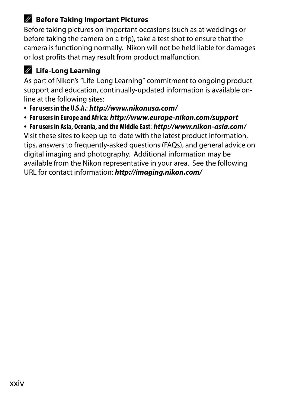 Nikon D3X User Manual | Page 26 / 476