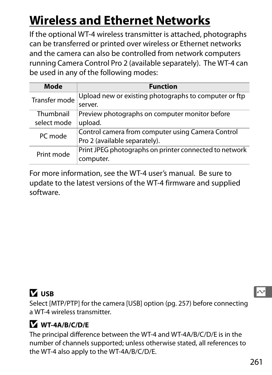 Wireless and ethernet networks | Nikon D3X User Manual | Page 287 / 476