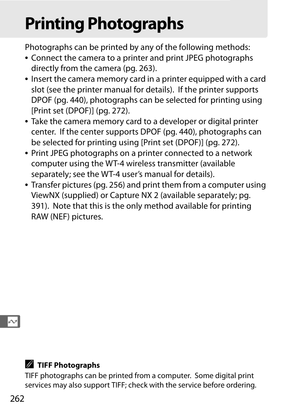 Printing photographs | Nikon D3X User Manual | Page 288 / 476