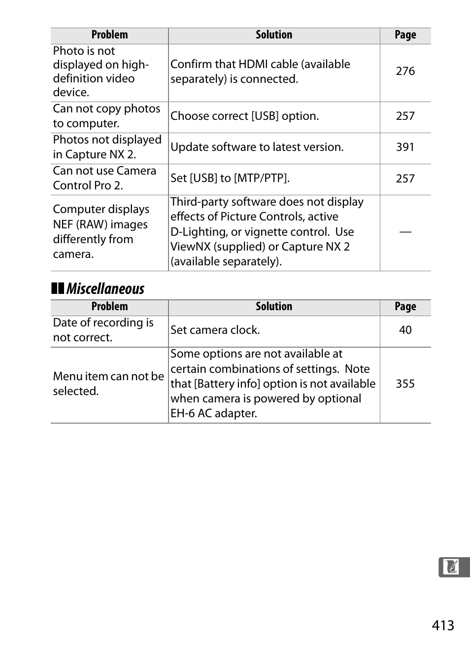 Miscellaneous | Nikon D3X User Manual | Page 439 / 476