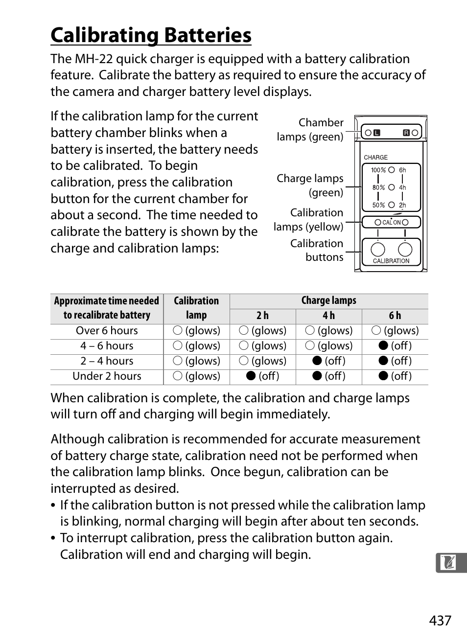 Calibrating batteries | Nikon D3X User Manual | Page 463 / 476