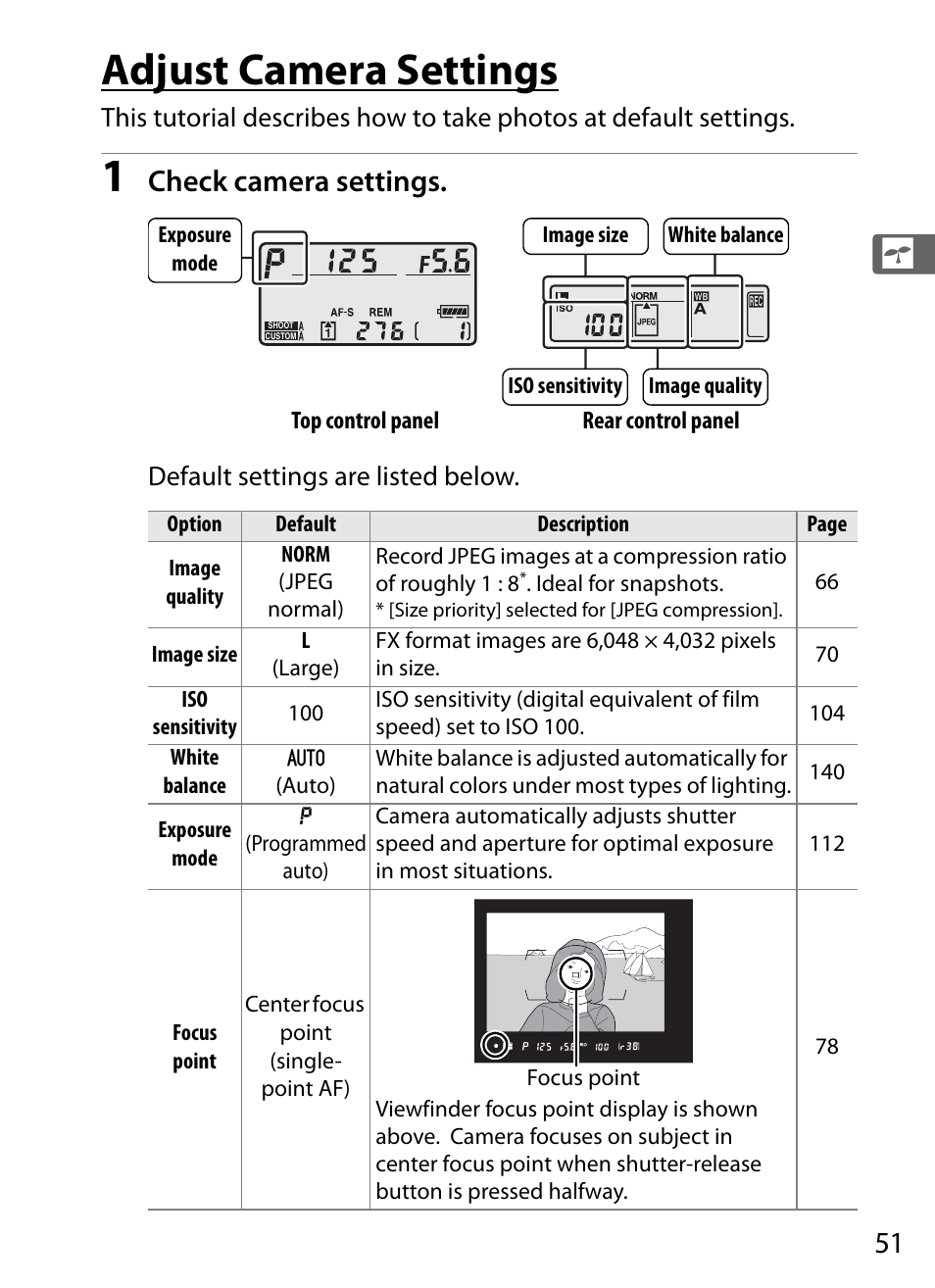 Adjust camera settings, Check camera settings | Nikon D3X User Manual | Page 77 / 476