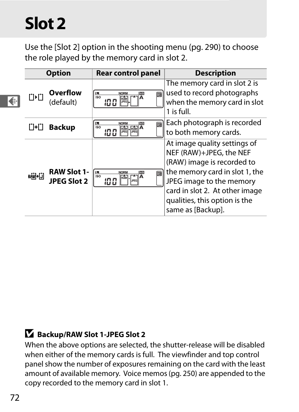 Slot 2 | Nikon D3X User Manual | Page 98 / 476