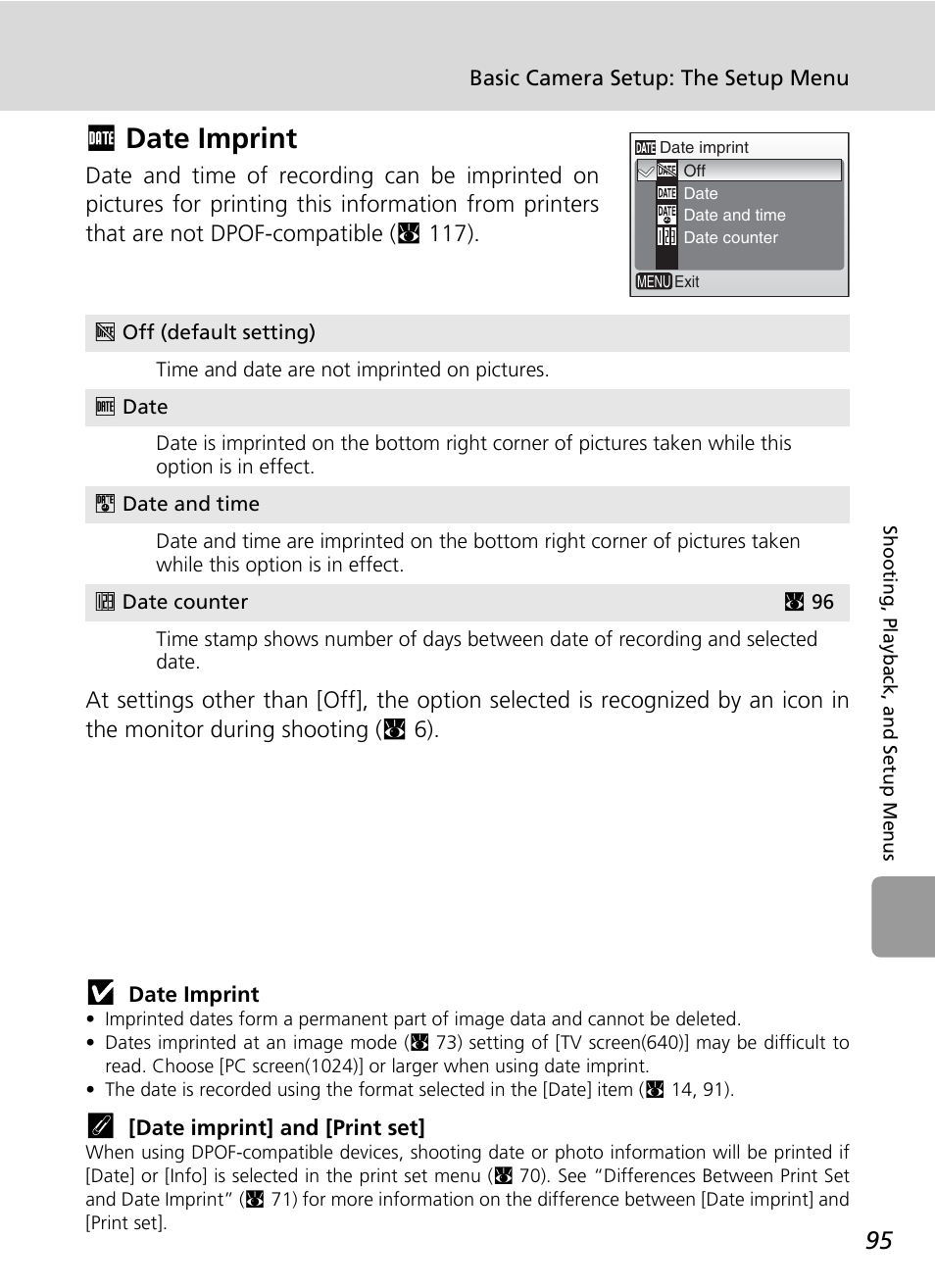 F date imprint, Fdate imprint | Nikon L5 User Manual | Page 107 / 136