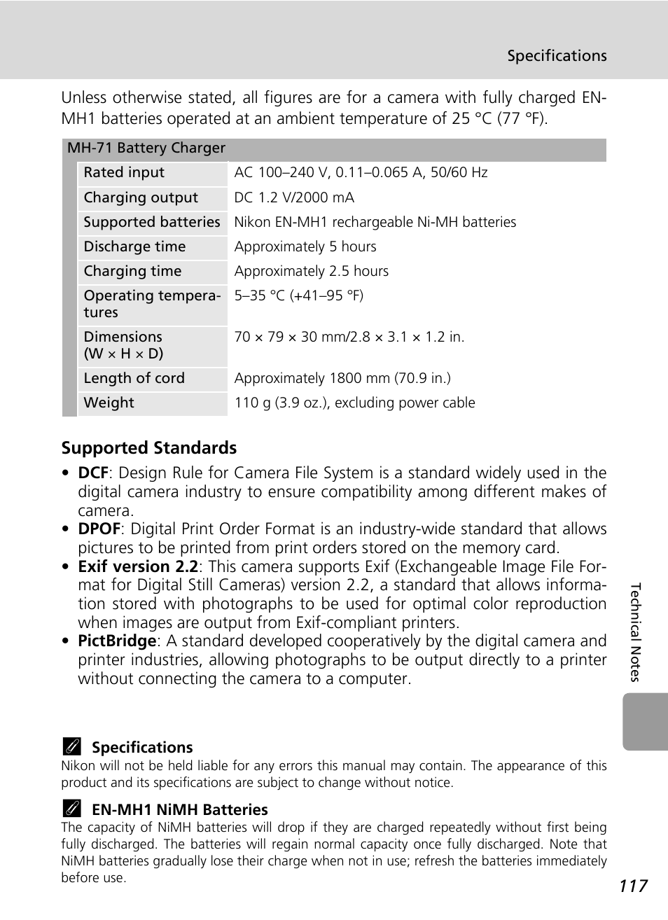 E (c 117) pri, E (c 117) | Nikon L5 User Manual | Page 129 / 136