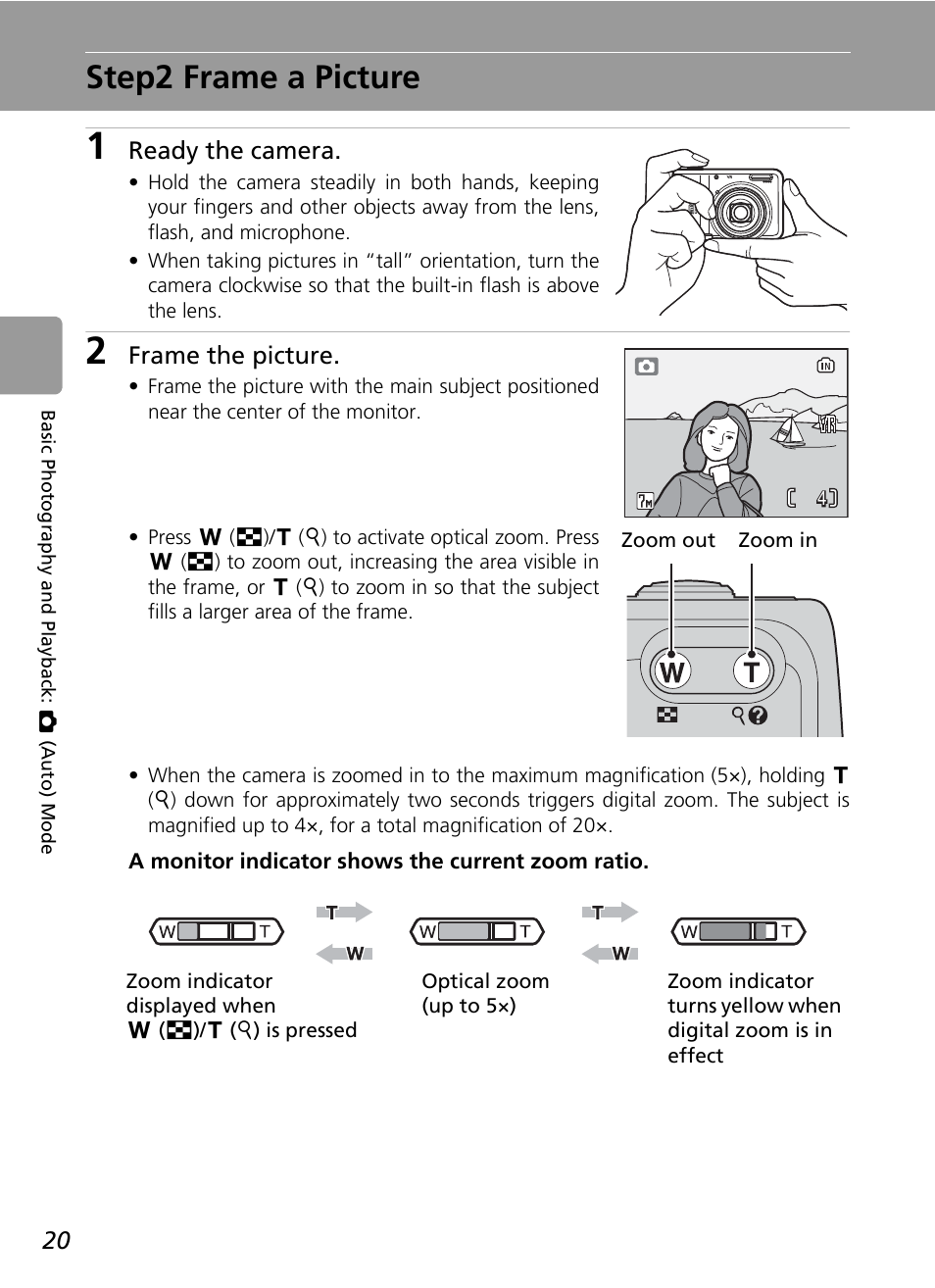 Step2 frame a picture, C 20) | Nikon L5 User Manual | Page 32 / 136
