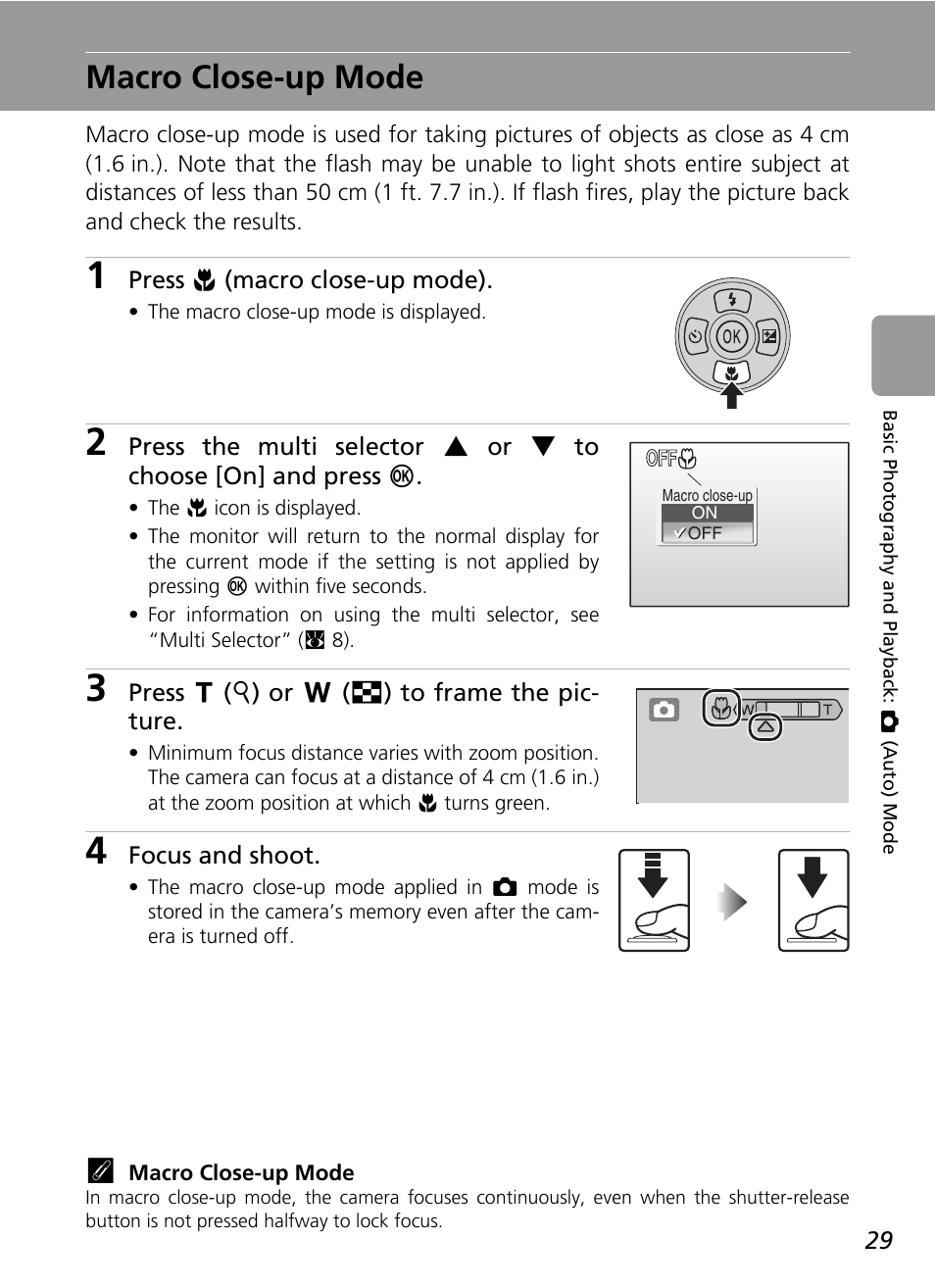 Macro close-up mode, C 29, C 29) | Nikon L5 User Manual | Page 41 / 136