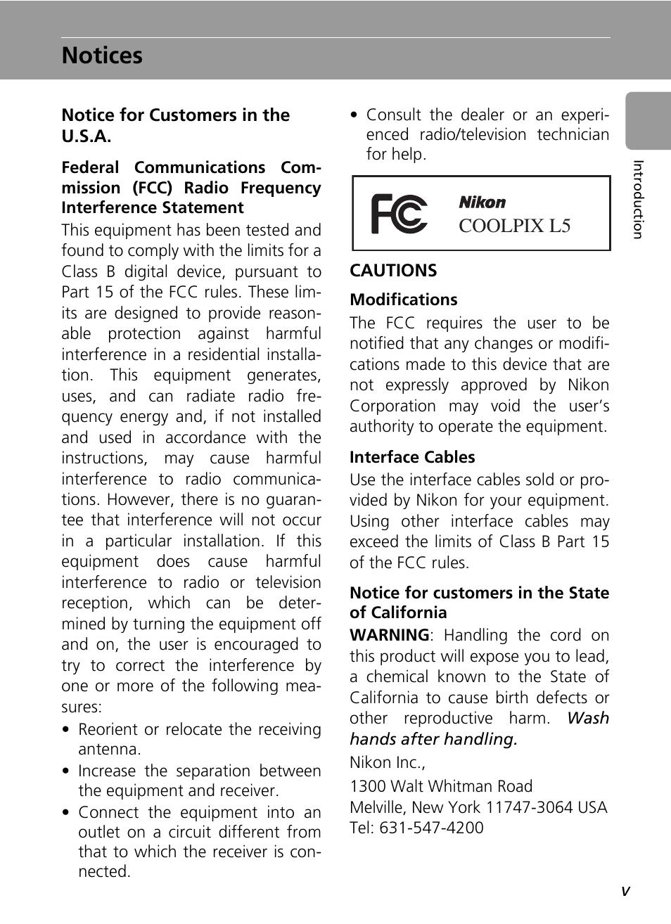 Notices, Coolpix l5 | Nikon L5 User Manual | Page 7 / 136