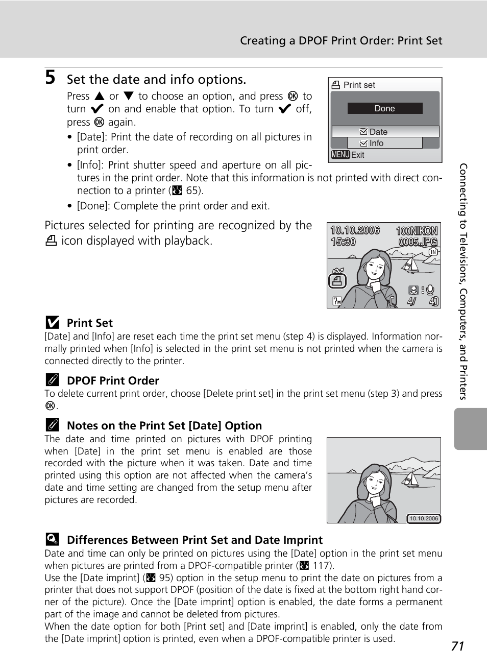 Set the date and info options | Nikon L5 User Manual | Page 83 / 136